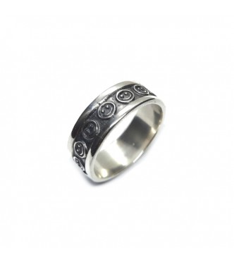 R002278 Genuine Sterling Silver Ring Band Emoticons Smiley Solid Hallmarked 925 Handmade